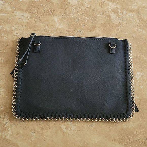 *NEW* Chico's Black & Silver Jubilee Fringe Crossbody Clutch - Picture 9 of 10